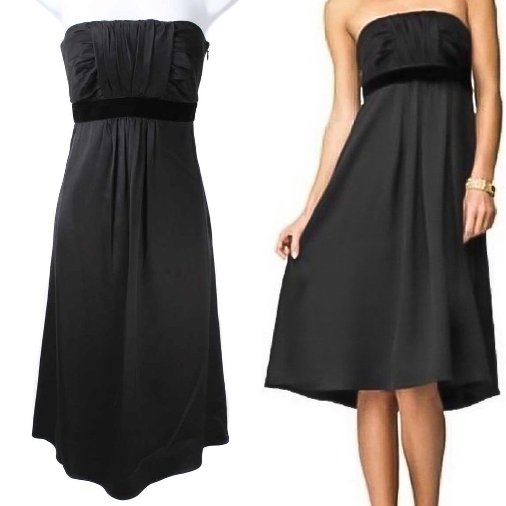 BANANA REPUBLIC Silk & Velvet Strapless Cocktail Evening Dress NWT